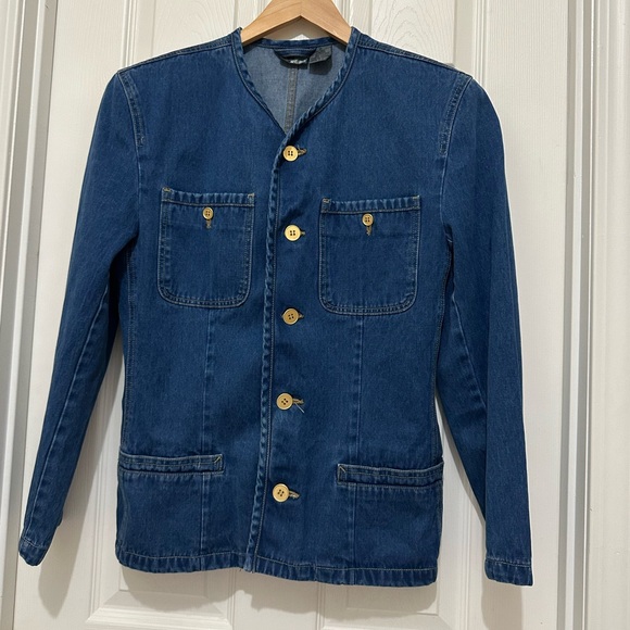 VTG Liz Wear LIz Claiborne WM 10 Denim Jacket 4 Pockets Long Sleeve Button Close - Picture 2 of 9
